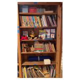 Wooden Bookshelf with Assorted Children