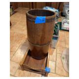 Basketville Putney Vermont Wooden Barrel with Stand