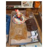 Assorted Decorative Items Including Mayer China Citizens Title and Trust Co. Plate