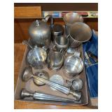 Assorted Pewter and Sterling Silver Tableware Collection
