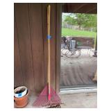 Combination Lawn Rake and Garden Rake with Wooden Handle