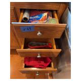 Assorted Kitchen Utensils, Linens, and Storage Supplies