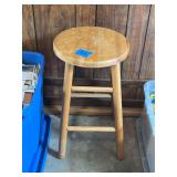 Round Wooden Stool with Four Legs