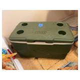 Coleman Green Plastic Insulated Cooler with Four Cup Holders