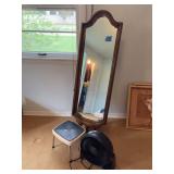 Full-Length Cheval Mirror with Wooden Frame