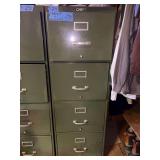 Four-Drawer Metal Filing Cabinet with Contents