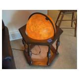 Butler Illuminated Floor Globe on Hexagonal Wood Stand