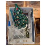 Ceramic Lighted Christmas Tree with Multi-Colored Plastic Pegs