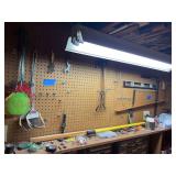 Workshop Pegboard Organization and Assorted Hand Tools Lot