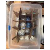 Set of Cut Glass Stemware with Starburst Pattern