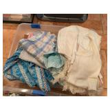 Assorted Textile Lot Including Linens and Fabrics