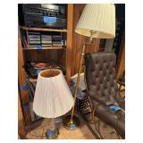 Table Lamp with Crystal Column Base and Pleated Shade