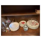Assorted Tableware Collection Including Haviland Limoges and Block Spal Poinsettia Dinnerware