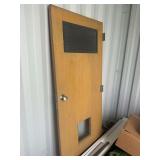 Solid Wood 36” Door w/ small window & vent