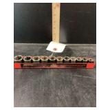 Mac Tools Metric Socket Set 3/8” Dr. on Metal Rail