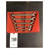 Snap-on Flare Nut Wrench Set with Red Plastic Tray