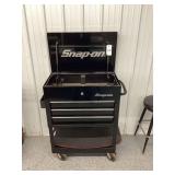 Snap-on Black Rolling Tool Cart with Three Drawers and Top Storage