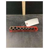 Mac Tools Standard Socket Set 1/2” Dr. in Red Metal Rail