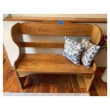 Entryway Wooden Bench with Pillows