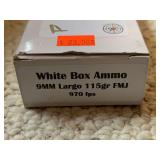 White Box Ammo 9MM Largo 115gr FMJ 50 Centerfire Cartridges