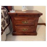 Wood Two-Drawer Nightstand