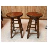 Pair of Oak Bar Stools