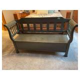 Painted Wood Storage Bench