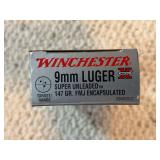 Winchester 9mm Luger Super X Unleaded 147 Grain FMJ Encapsulated Ammunition - Full Box