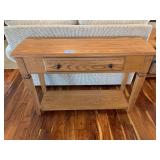 Oak Wood Console Table with Drawer and Shelf