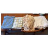 Assorted Table Linens Including Crochet and Embroidered Pieces