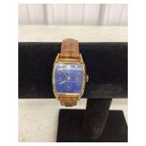 Bulova Rectangular Case Wristwatch with Blue Dial
