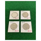 Walking Liberty Half Dollar (2) 1943-P & (2) 1945-P