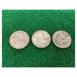 (3) Franklin Half Dollar (1) 1953, (1) 1957, (1) 1963
