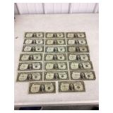 (20) U.S. $1 Silver Certificate