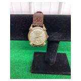 Benrus Wristwatch with Sub-Second Dial and Textured Leather Strap