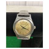 Bulova Wristwatch with Textured Dial and Stainless Steel Expansion Band