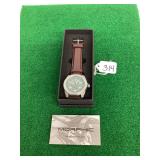 Morphic Men's Quartz Wristwatch with Brown Leather Strap