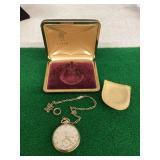 Elgin 17 Jewel Pocket Watch with Chain and Presentation Case