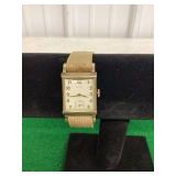 Elgin Rectangular Wristwatch with Sub-Seconds Dial and Canvas Strap