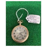 1919 Illinois Sterling 17 Jewel Pocket Watch, Wadsworth Pilot 25 Year Case