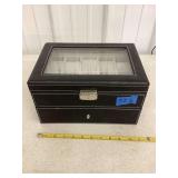 Songmics Black Faux Leather Watch Display Case with Drawer