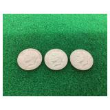 (3) 1972 Eisenhower Dollar