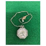 Elgin Octagonal Pocket Watch with Chain and Pistol Charm