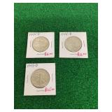 Walking Liberty Half Dollar (2) 1944-D & (1) 1945-D