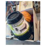 Collection of Assorted Metal Tins and Decorative Pumpkin