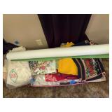 Assorted Textile and Fabric Lot with Roll