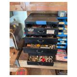 Federal Mogul Metal Storage Cabinet with Assorted Hardware Contents