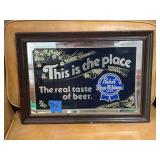 1983 Pabst Blue Ribbon Beer Mirror Sign