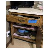 Kitchen Cabinet Contents Including Cookware and Glassware
