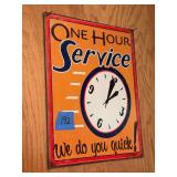 One Hour Service Metal Advertising Sign